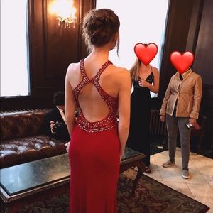 Red formal prom dress